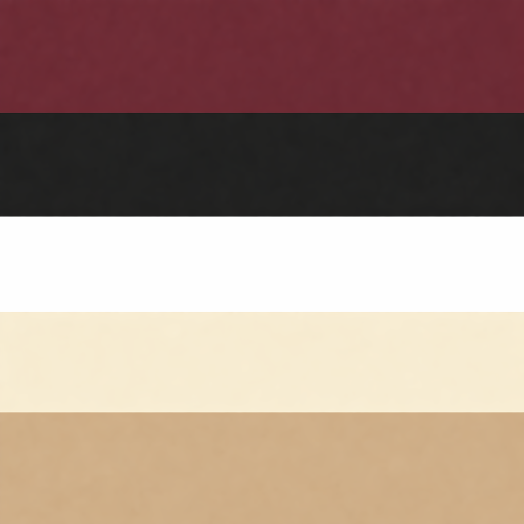 Burgundy, Black, White, Cream, Beige or Brown